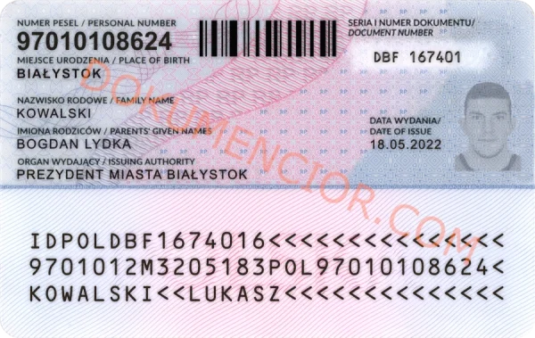 W ten sposób prezentuje się od tyłu Polski Dowód Kolekcjonerski w wersji 2021